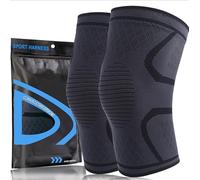 home harbor 2 Pcs Rodilleras de compresión Transpirable y Antideslizante,Juego de rodilleras para mujer y hombre,Rodilleras Gym Compresion,Rodillera Deportivas,Negro,S