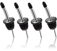 home harbor 4 Piezas vertedor de botella de acero inoxidable,Cónica Boquillas,Vertedor Botellas,boquillas Aceite in Acero,Reutilizable,para Bebidas Cócteles Vino,ideal para pub,bistró y casa