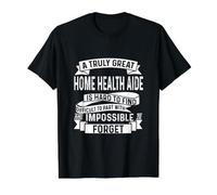 Home Health Aide Apparel - Impresionante diseño de asistentes sinceros Camiseta gráfica económica, Hombre, Negro, L
