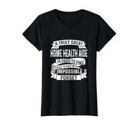 Home Health Aide Apparel - Impresionante diseño de asistentes sinceros Camiseta gráfica económica, Mujer, Negro, S