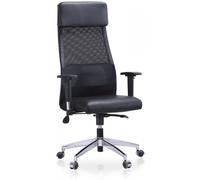 Home Heavenly Aire Silla de Oficina con Soporte Lumbar Y Respaldo Transpirable Polipiel Negro