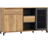 Home Heavenly Aparador 147 cm estilo industrial roble veteado y gris