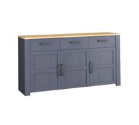 Home Heavenly® - Aparador 166 cm Odin. Mueble salón-Comedor 3 Puertas y 3 cajones. 166,1x87x42 cm. Roble Azul Marino y Riviera