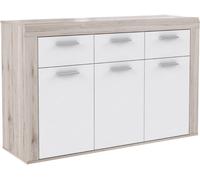 Home Heavenly Aparador 3 cajones 3 puertas 136 cm blanco y roble arena