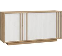 Home Heavenly Aparador 3 puertas estilo nórdico roble blanco y veteado
