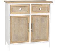 Home Heavenly Aparador con estructura metálica blanca y frentes de madera de abeto