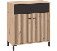 Home Heavenly Aparador de estilo contemporáneo de mdf en color beige y negro 80 cm