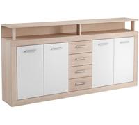 Home Heavenly Aparador luana 4 puertas 4 cajones 190x95 cm en roble y blanco