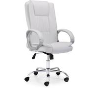 Home Heavenly Atlanta Silla de Escritorio con Reposacabezas Polipiel Blanco