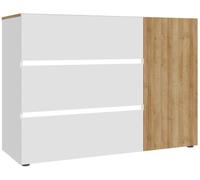 Home Heavenly Cómoda 3 cajones + 1 puerta con luces leds blanco y riviera