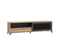 Home Heavenly® - Conjunto Muebles salón-Comedor Estilo Industrial FOLKE, Roble veteado y Gris Antracita (Mueble TV)