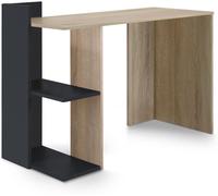 Home Heavenly Escritorio con 2 estantes 120x50x86 cm color negro y roble