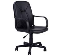 Home Heavenly Genet Silla de Escritorio con Altura Regulable Polipiel Negro