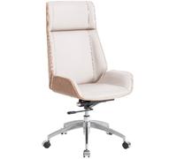 Home Heavenly Imperio Silla de Escritorio Giratoria Y Regulable en Altura Polipiel Blanco