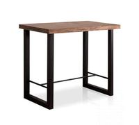 Home Heavenly® - Mesa Alta Industrial Darek 120x70 cm, Mesa de Bar o Cocina, Mesa de Madera y Patas metálicas en ‘U’ con reposapiés. (Roble Americano - Negro)