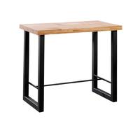 Home Heavenly® - Mesa Alta Industrial Darek 120x70 cm, Mesa de Bar o Cocina, Mesa de Madera y Patas metálicas en ‘U’ con reposapiés. (Roble Nordish - Negro)
