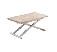 Home Heavenly® - Mesa Centro elevable y Extensible XANA. Mesa de Centro salón de Madera y Estructura metálica. Mesa Auxiliar de 110x57x49 cm. (Roble Nordish - Blanco)