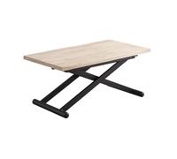 Home Heavenly® - Mesa Centro elevable y Extensible XANA. Mesa de Centro salón de Madera y Estructura metálica. Mesa Auxiliar de 110x57x49 cm. (Roble Nordish - Negro)