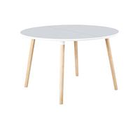 Home Heavenly® - Mesa Comedor Cocina NÓRDICA Redonda y Extensible de 100 a 140 hasta 180 cm. Apto 6-8 comensales. (Blanco)