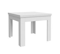 Home Heavenly® - Mesa Comedor Cuadrada Extensible Tipo Libro Luter, 4-8 Personas, 95x95 cm hasta 190 cm Ancho. (Blanco)
