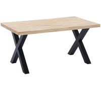 Home Heavenly Mesa comedor estilo industrial patas negras en 'x' 160x90 cm