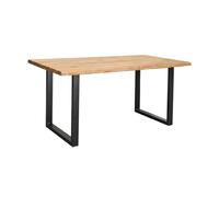 Home Heavenly® - Mesa Comedor Madera Derby Estilo Industrial, Mesa Madera Roble Salvaje, Patas Metal Forma 'U' (160 x 90 cm)