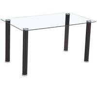Home Heavenly Mesa cristal templado 120x80 cm 4 patas metal negro