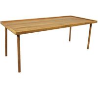 Home Heavenly Mesa de centro de madera maciza de acacia color beige 40 x 60 x 120 cm