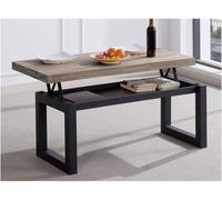 Home Heavenly Mesa de centro elevable con patas metal y sobre madera 120x60x48