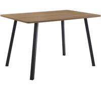 Home Heavenly® Mesa de Comedor Emma - Diseño Compacto Moderno, Tapa en Melamina y Patas Metálicas Negro Mate, Capacidad 4 Personas, Ideal Cocina, Comedor Pequeño y Oficina (120x80x75 cm)