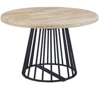 Home Heavenly Mesa de comedor extensible de madera y patas negras 76x120x120-200 cm