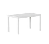 Home Heavenly® Mesa de Comedor Merber - Polipropileno de Alta Resistencia - Uso Interior y Exterior - Tablero Ranurado Antilluvia - 120x80x75 cm - Diseño Recto y Fácil de Limpiar Color Blanco