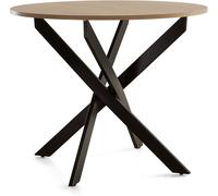 Home Heavenly Mesa redonda industrial ø90 cm en color roble pata negra