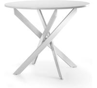 Home Heavenly Mesa redonda industrial ø90 cm tablero blanco pata blanca
