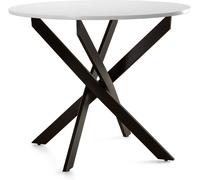 Home Heavenly Mesa redonda industrial ø90 cm tablero blanco pata negra