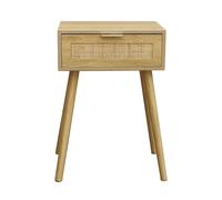 Home Heavenly® Mesita de Noche Fresh Mesilla Auxiliar con Cajón, Patas Estilizadas y Diseño Nordico Compacto, 40x30x60 cm Dormitorio o Habitación (Roble)