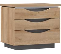 Home Heavenly Mesita noche 3 cajones luces led roble ancient y antracita