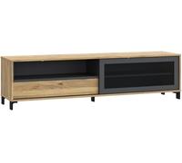 Home Heavenly Mueble tv 180 cm estilo industrial roble veteado y gris