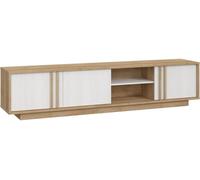 Home Heavenly Mueble tv 220 cm 3 puertas en roble blanco y veteado