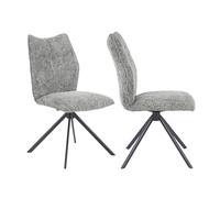 Home Heavenly® Pack 2 Sillas Nena 180° - Giratorias con Retorno Automático - Tapizado en Tela Acolchada - Patas Negras - 63x48x93 cm - para Comedor u Oficina Color Verde Musgo