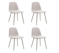 Home Heavenly® Pack 4 Sillas Comedor Bolo - Tapizadas en Tela Easy Clean Antimanchas, Patas Metálicas, Respaldo Alto, Modernas y Cómodas (90x45x44 cm)