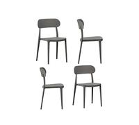 Home Heavenly® Pack 4 Sillas Fiore - Sillas de Polipropileno para Interior y Exterior - Diseño Ligero y Apilable - Sin Montaje - 51x48x80 cm - Sillas de Comedor, Terraza o Cocina, Color Gris Oscuro