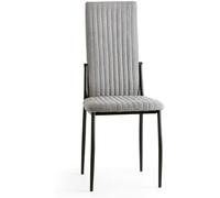 Home Heavenly Pack 4 sillas tapizadas diseño vertical gris claro