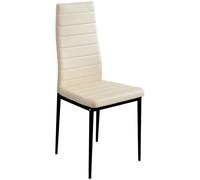Home Heavenly Pack 4 sillas tapizadas polipiel beige patas negras