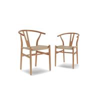 Home Heavenly®Pack de 2 Sillas Otti en Madera Natural Trenzada | Sillas Elegantes y Cómodas para Comedor, Sala o Cocina Color (Madera Natural)