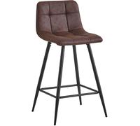 Home Heavenly Pack de 2 taburetes altos con asiento tapizado en tela en color marrón