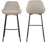 Home Heavenly Pack de 2 taburetes con respaldo en tela beige 100 x 49 x 52 cm