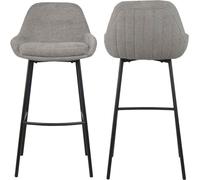 Home Heavenly Pack de 2 taburetes con respaldo en tela gris 100 x 49 x 52 cm