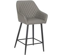 Home Heavenly Pack de 2 taburetes con respaldo y brazos en color gris