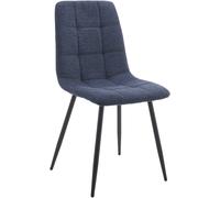 Home Heavenly Pack de 4 sillas de comedor en tela azul jaspeado